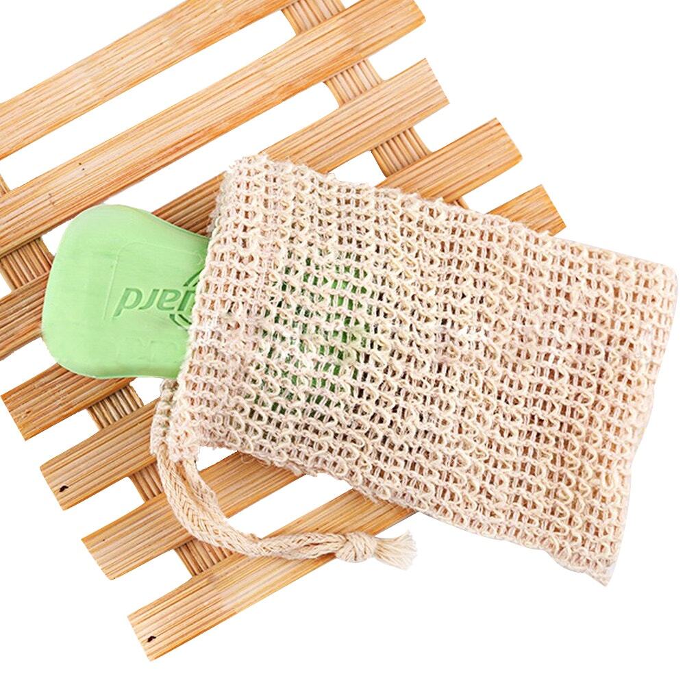 Natural Hemp Sisal Mesh Soap Pouch Bag Exfoliating Body Bath Shower ~ 8 Pack